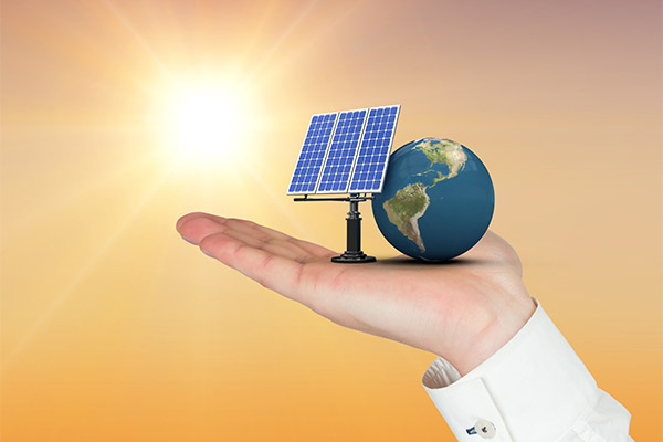 There is a solar and world in the hand